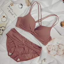 Load image into Gallery viewer, Double Stripped Medium Padded Bra & Panty Set