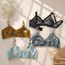 Load image into Gallery viewer, Pack of 4 Xoxo Colorful Lawn Bra's