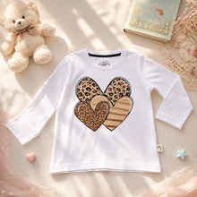 Load image into Gallery viewer, Dreamy Doodles Leopard Heart Bow Girls Full-Sleeve Top