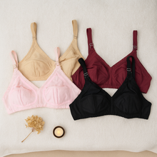 Load image into Gallery viewer, Cotton Linning Basic Color Bra