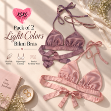 Load image into Gallery viewer, Light Color Silky Bikini Bras - Pack of 2