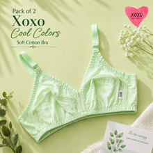 Load image into Gallery viewer, Pack of 2 Xoxo Cool Colors Soft Cotton Bra's