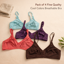 Load image into Gallery viewer, Pack of 4 Fine Quailty Cool Colors Breathable Bra