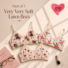 Load image into Gallery viewer, Pack of 3 Very Fine Quailty Lawn Bra's