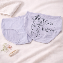 Load image into Gallery viewer, Back Side Cute Kitten Written Soft Underwear
