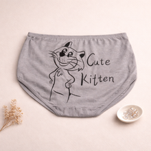 Load image into Gallery viewer, Back Side Cute Kitten Written Soft Underwear