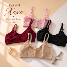 Load image into Gallery viewer, Pack of 4 Very Very Soft Lawn Bra's