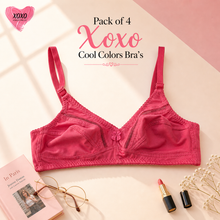 Load image into Gallery viewer, Pack of 4 Fine Quailty Cool Colors Breathable Bra