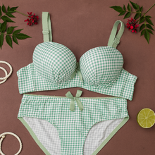 Load image into Gallery viewer, Bow Dotted Wired Cotton Pushup Bra Set