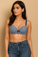 Load image into Gallery viewer, Bow Dotted Wired Cotton Pushup Bra Set
