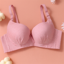 Load image into Gallery viewer, Dotted Cotton Medium Padded Laced Wired Pushup Bra