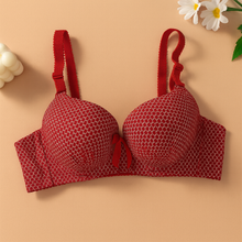Load image into Gallery viewer, Dotted Cotton Medium Padded Laced Wired Pushup Bra
