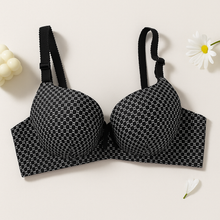 Load image into Gallery viewer, Dotted Cotton Medium Padded Laced Wired Pushup Bra