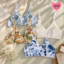 Load image into Gallery viewer, Pack of 4 Xoxo Digital Printed & Simple Thick Cotton Bra's
