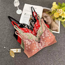 Load image into Gallery viewer, Flower Design Thin Padded Deep Cleavage Daily Wear Bra ( Only Bra )