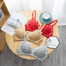 Load image into Gallery viewer, Crochet Thin Light Padded Leaf Design Bra