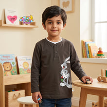 Load image into Gallery viewer, Dreamy Doodles Bugs Bunny Henley Boys Full-Sleeve Top