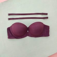 Load image into Gallery viewer, Pearls Padded Half Cup Wired Pushup Bra With Removeable Straps