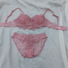 Load image into Gallery viewer, Very Thin Padded Half Cup Pushup Wired Net Bra & Panty Set