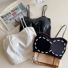 Load image into Gallery viewer, Retro Pu Leather Camisole/ Tank Top with Built-In Bra Pads