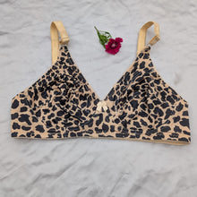 Load image into Gallery viewer, Cheetah Print Very Soft Non Padded Daily Wear Bra