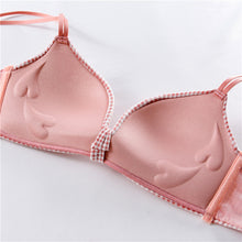 Load image into Gallery viewer, Dotted Bow Style Medium Padded Double Stripped Bra & Underwear Set