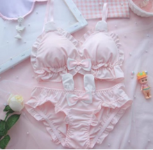 Load image into Gallery viewer, Rabbit Ears Design Very Elagant Soft Light Padded Bra Set