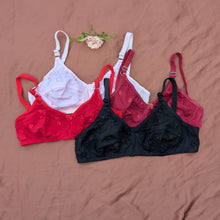 Load image into Gallery viewer, Embroidered Flower Design Very Soft Cotton Non Padded Daily Bra
