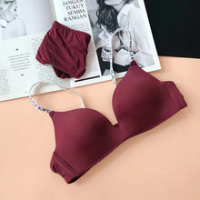 Load image into Gallery viewer, Deep Cleavage Different Strips Smooth Single Padded Bra &amp; Underwear Set
