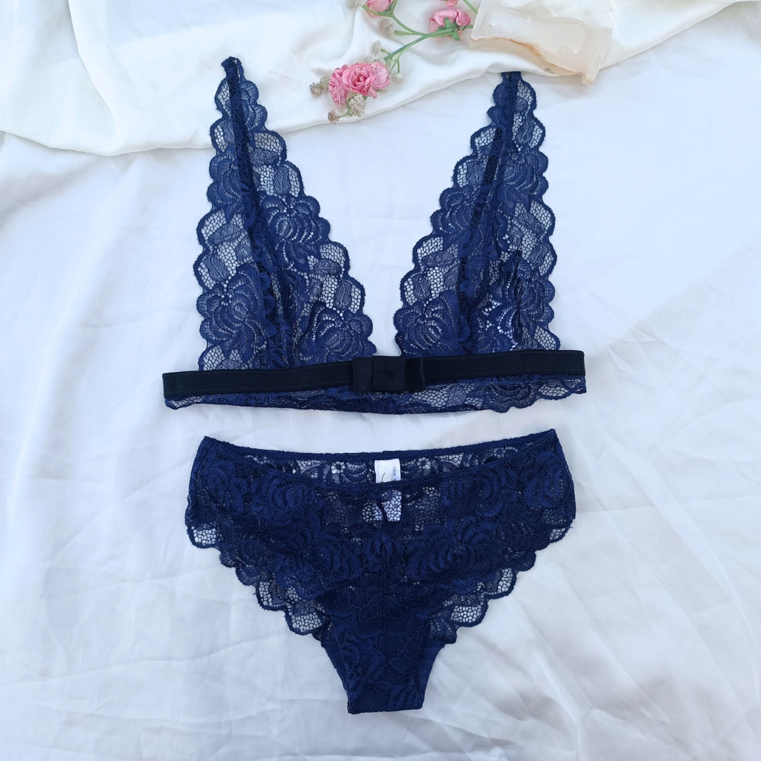 Blue Net Fancy Bra Set – Xoxostorepk