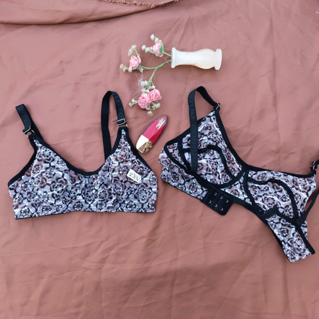 Printed Basic Soft Net Bra