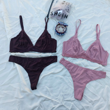 Load image into Gallery viewer, Very Soft &amp; Smooth Non Padded Bra &amp; Thongs Set ( SHEIN)
