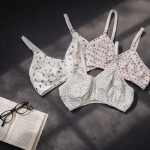Load image into Gallery viewer, Pack of 3 Xoxo Digital Print Soft Cotton Bra's
