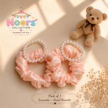 Load image into Gallery viewer, Pack of 1 Scrunchie + 1 Hand Bracelet
