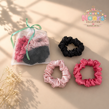 Load image into Gallery viewer, Pack of 3 Scrunchies By Noor With Pouch
