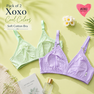 Pack of 2 Xoxo Cool Colors  Soft Cotton Bra's