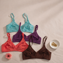 Load image into Gallery viewer, Pack of 4 Fine Quailty Cool Colors Breathable Bra
