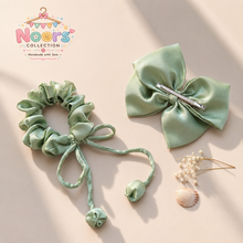 Load image into Gallery viewer, Pack of 1 Round Scrunchie+ 1 Bow Pin By Noor
