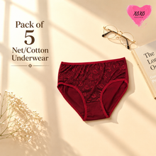 Load image into Gallery viewer, Pack of 5 Net/Cotton Soft Underwear
