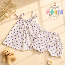 Load image into Gallery viewer, Girls Cotton Dress &amp; Shorts Set – Noor's Collection
