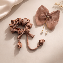 Load image into Gallery viewer, Pack of 1 Elegant Scrunchie + 1 Net Pin By Noor
