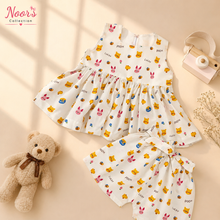 Load image into Gallery viewer, Noor’s Collection Kids Printed Peplum Top &amp; Shorts
