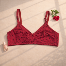 Load image into Gallery viewer, Small Flower Design Very Fine Quailty Daily Wear Jersey Bra
