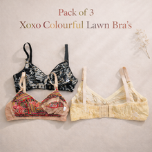 Load image into Gallery viewer, Pack of 3 Colorful Lawn Bra's
