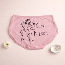 Load image into Gallery viewer, Back Side Cute Kitten Written Soft Underwear
