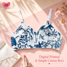 Load image into Gallery viewer, Pack of 4 Xoxo Digital Printed &amp; Simple Cotton Bra's
