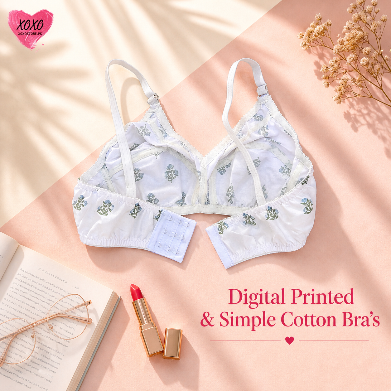 Pack of 4 Xoxo Digital Printed & Simple Cotton Bra's – XOXO Store
