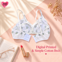Load image into Gallery viewer, Pack of 4 Xoxo Digital Printed &amp; Simple Cotton Bra's
