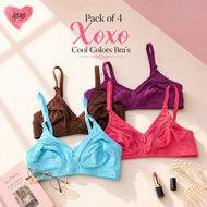 Pack of 4 Fine Quailty Cool Colors Breathable Bra
