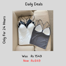 Load image into Gallery viewer, Front Ribbon Very Smooth Elastane Camisole/Long Bra
